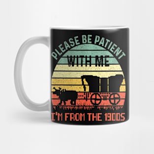 Please Be Patient With Me Cool Dad Joke Saying Retro Mug